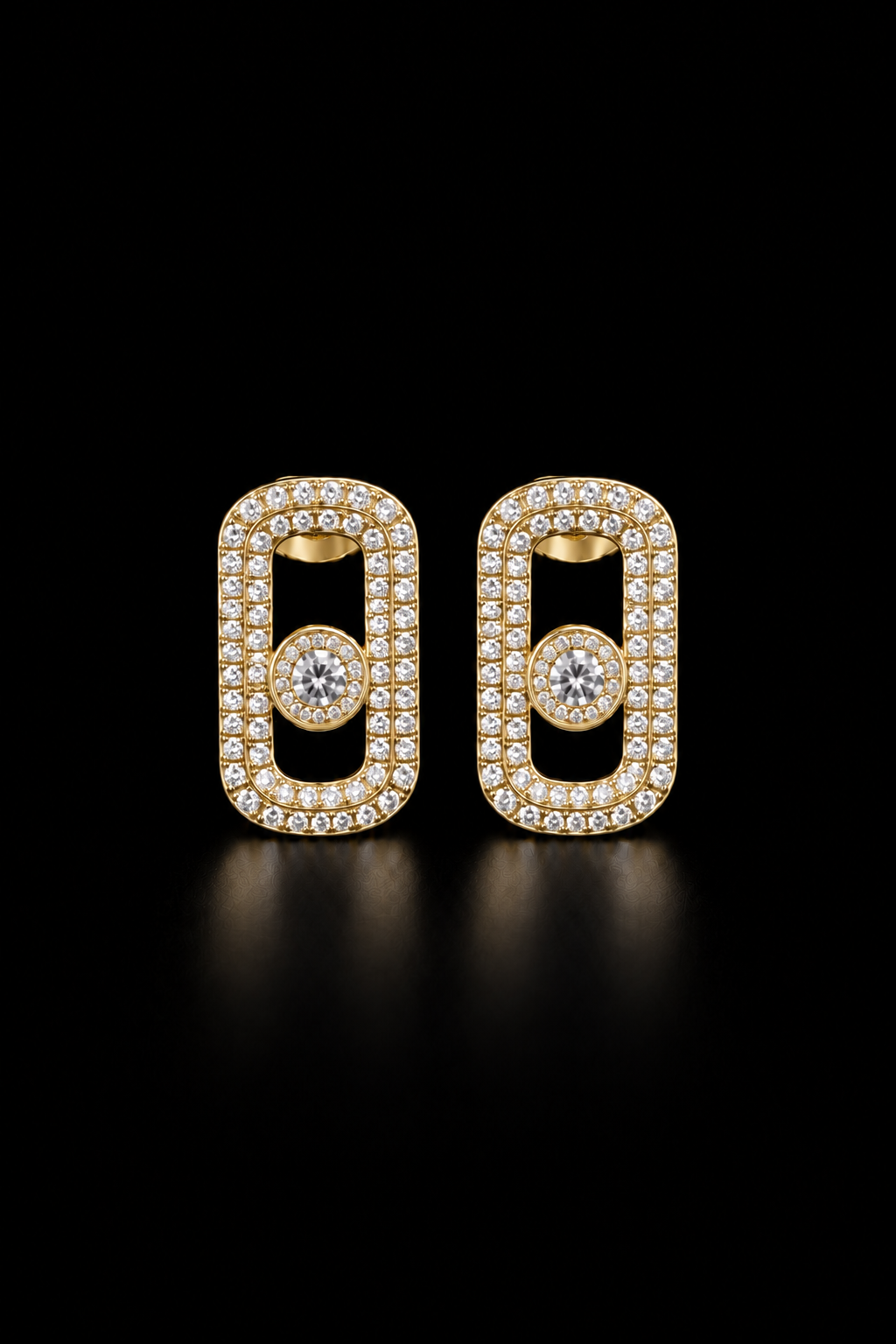 Σκουλαρίκια pavé με ζεστό γυαλιστερό χρυσό